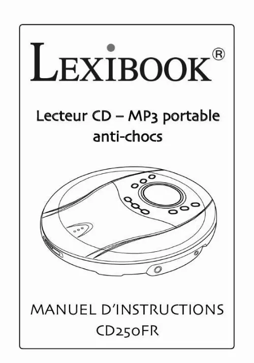 Mode d'emploi LEXIBOOK CD250