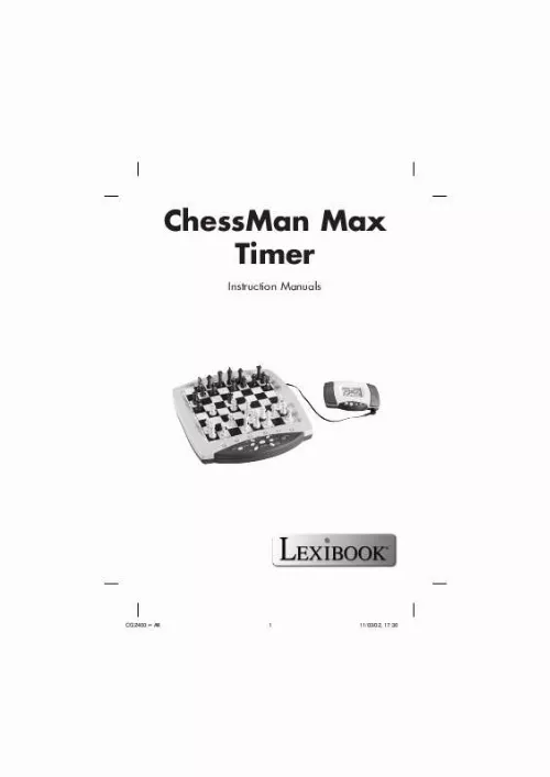 Mode d'emploi LEXIBOOK CHESSMAN MAX TIMER