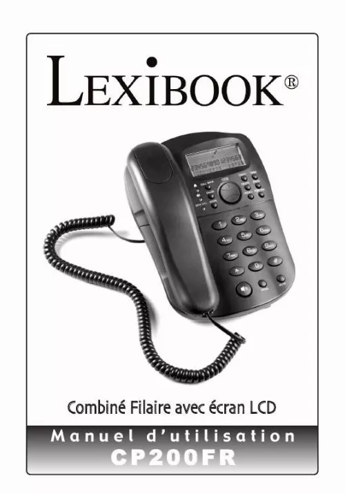 Mode d'emploi LEXIBOOK COMBINE FILAIRE AVEC ECRAN LCD