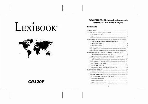 Mode d'emploi LEXIBOOK CR120F