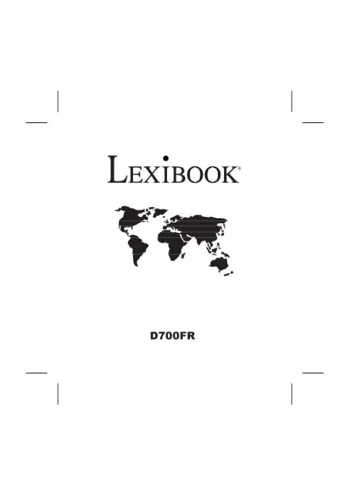 Mode d'emploi LEXIBOOK D700FR