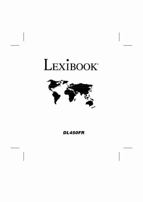 Mode d'emploi LEXIBOOK DICTIONNAIRE DE FRANCAIS DL450FR