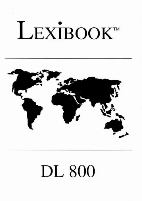 Mode d'emploi LEXIBOOK DL 800