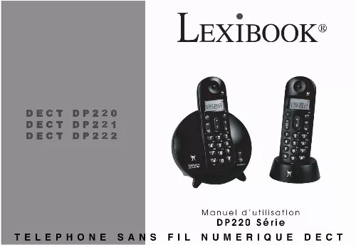 Mode d'emploi LEXIBOOK DP221