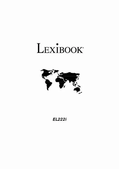 Mode d'emploi LEXIBOOK EL222I
