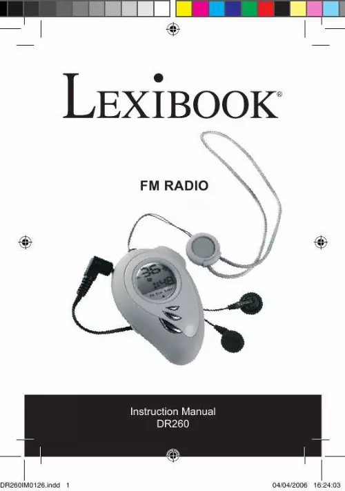 Mode d'emploi LEXIBOOK FM RADIO