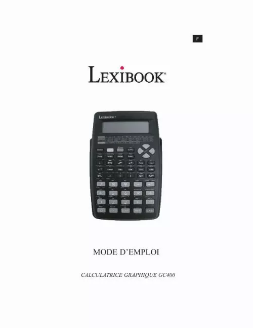 Mode d'emploi LEXIBOOK GC400