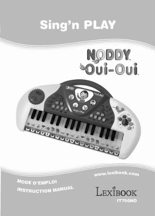 Mode d'emploi LEXIBOOK IT750NO SING N PLAY NODDY OUI-OUI