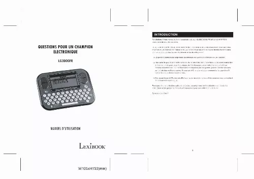 Mode d'emploi LEXIBOOK LG3000F