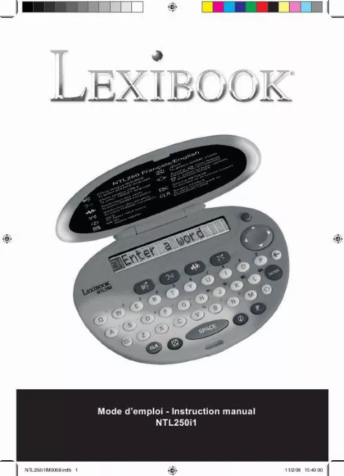 Mode d'emploi LEXIBOOK NTL250