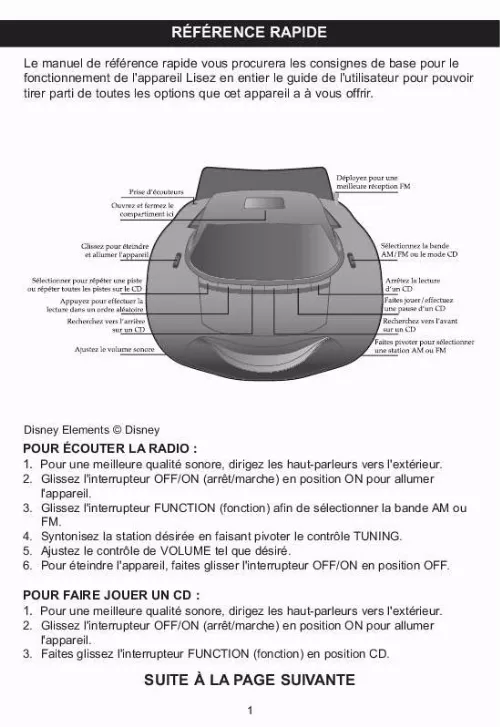 Mode d'emploi LEXIBOOK RCD100DC