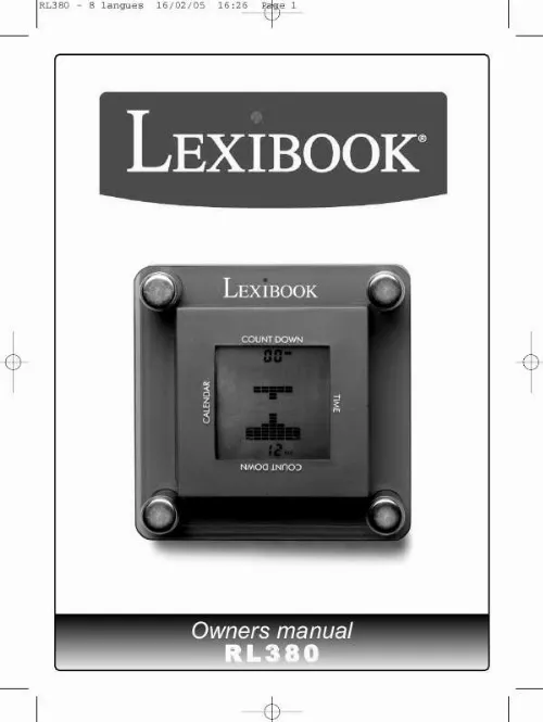 Mode d'emploi LEXIBOOK RL380