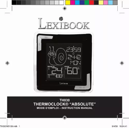 Mode d'emploi LEXIBOOK THERMOCLOCK ABSOLUTE
