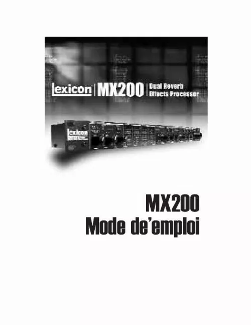 Mode d'emploi LEXICON MX200