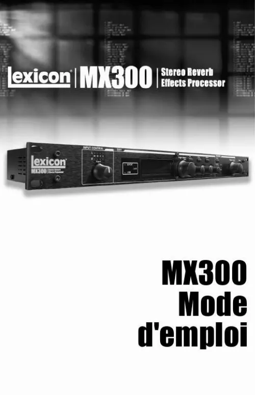 Mode d'emploi LEXICON MX300