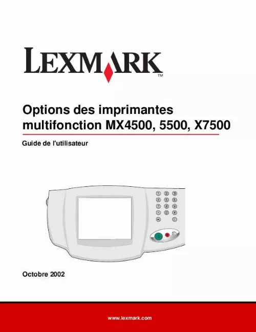 Mode d'emploi LEXMARK 5500 MFP OPTION