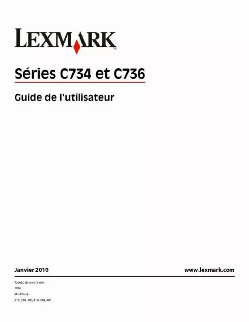 Mode d'emploi LEXMARK C734N