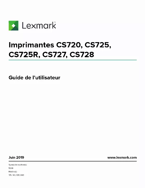 Mode d'emploi LEXMARK CS728DE