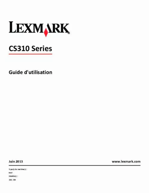 Mode d'emploi LEXMARK CX310DN