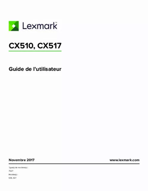 Mode d'emploi LEXMARK CX510