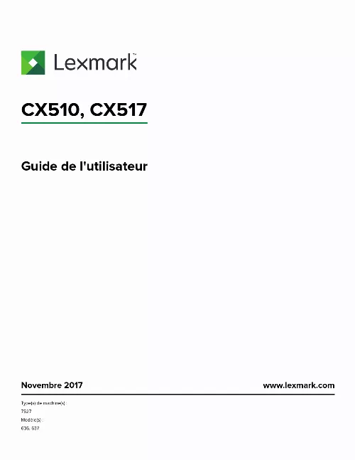 Mode d'emploi LEXMARK CX517DE