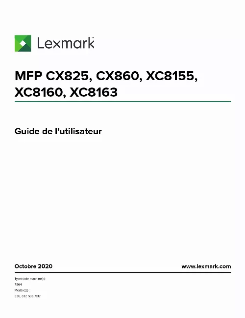 Notice LEXMARK CX825 - imprimante laser Trouver une solution à un ...