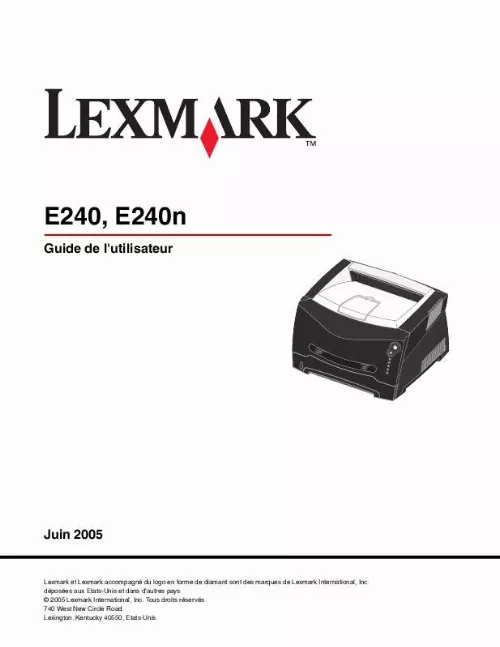 Mode d'emploi LEXMARK E240N