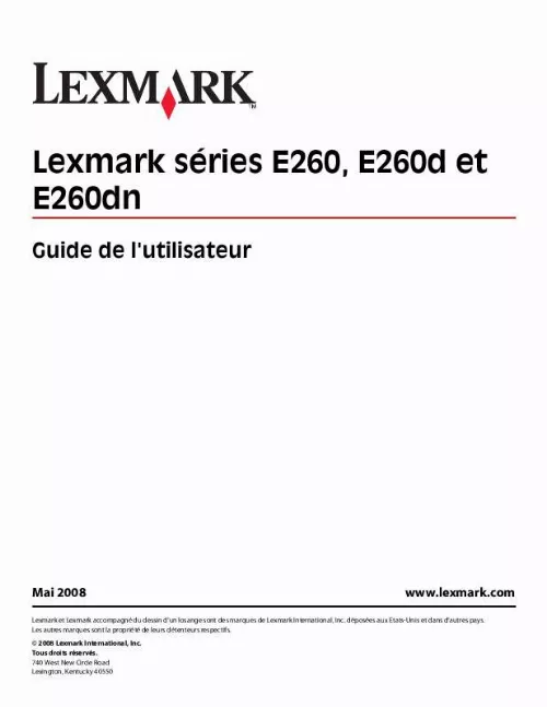 Mode d'emploi LEXMARK E260D