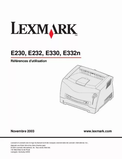 Mode d'emploi LEXMARK E330