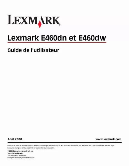 Mode d'emploi LEXMARK E460DN