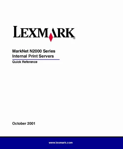 Mode d'emploi LEXMARK MARKNET