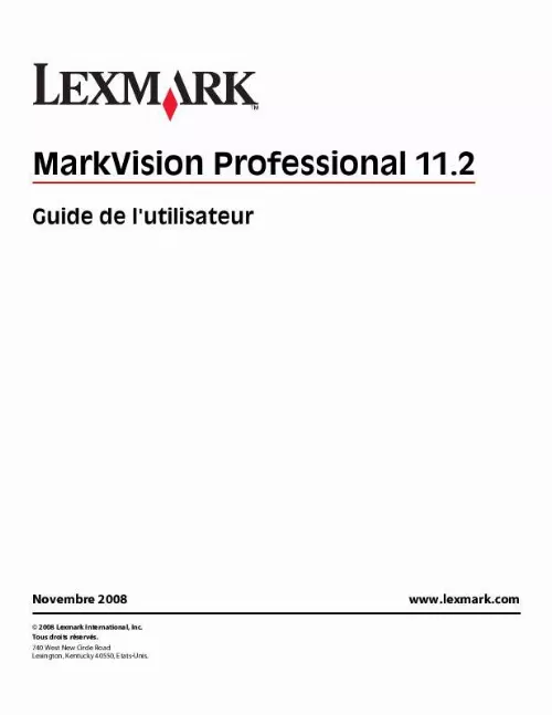 Mode d'emploi LEXMARK MARKVISION PROFESSIONAL