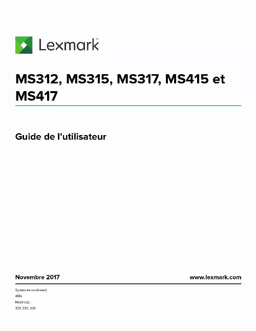 Mode d'emploi LEXMARK MS312DN