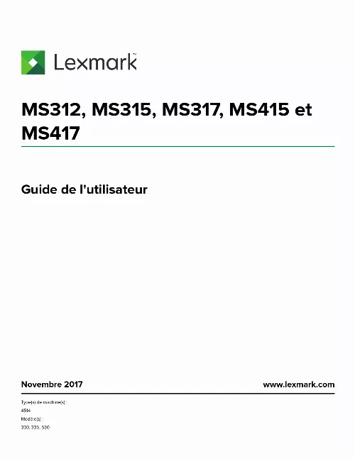 Mode d'emploi LEXMARK MS317DN