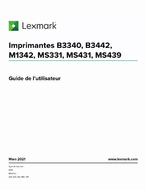 Mode d'emploi LEXMARK MS331DN