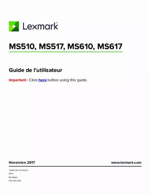 Mode d'emploi LEXMARK MS517DN