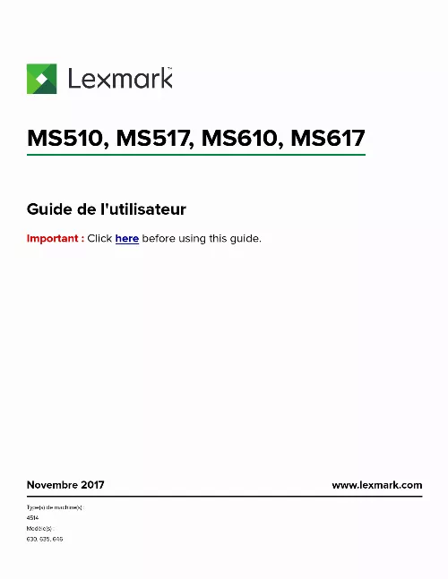 Mode d'emploi LEXMARK MS617DN