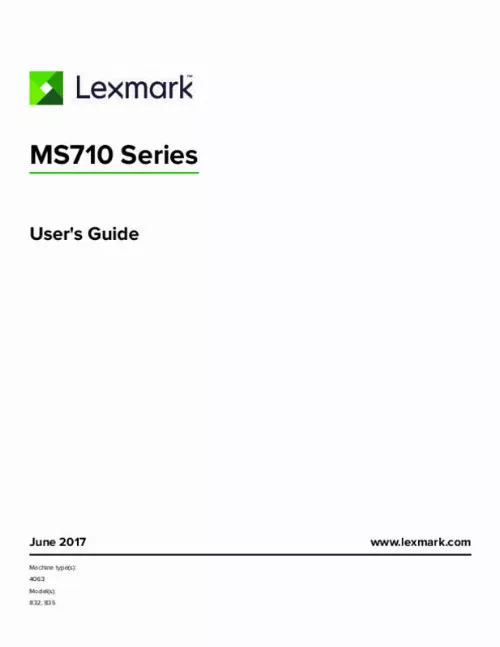 Mode d'emploi LEXMARK MS711DN