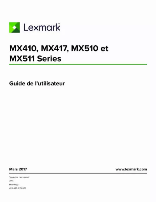 Mode d'emploi LEXMARK MX510DE