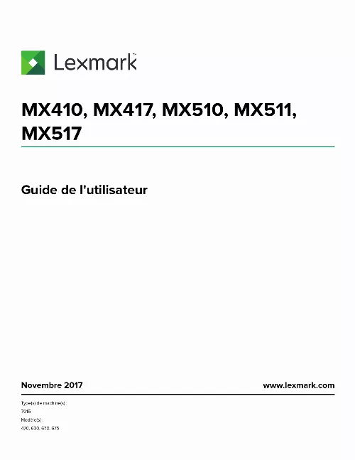 Mode d'emploi LEXMARK MX517DE