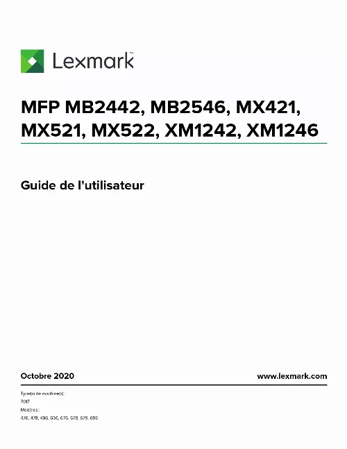 Mode d'emploi LEXMARK MX522ADHE