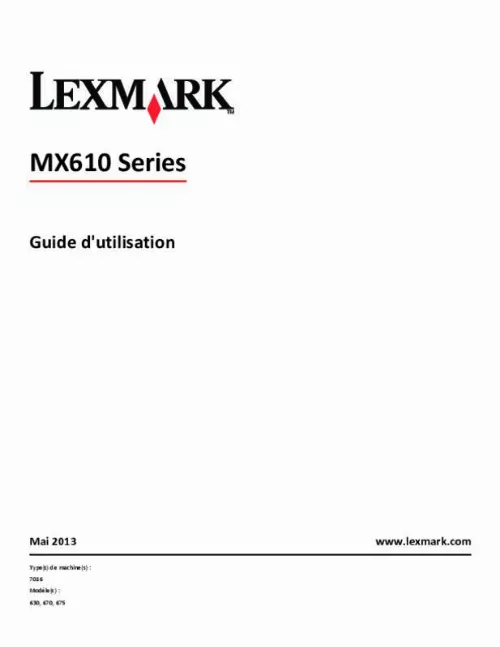 Mode d'emploi LEXMARK MX611DE