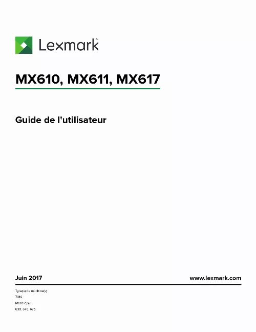 Mode d'emploi LEXMARK MX617DE