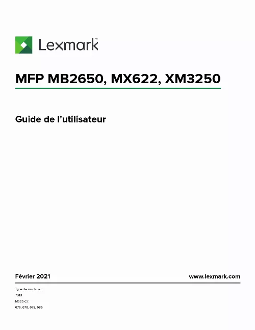 Mode d'emploi LEXMARK MX622ADHE