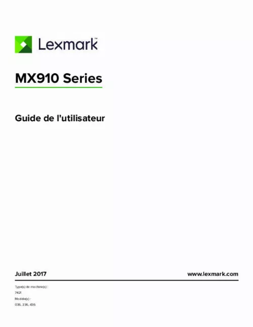 Mode d'emploi LEXMARK MX910
