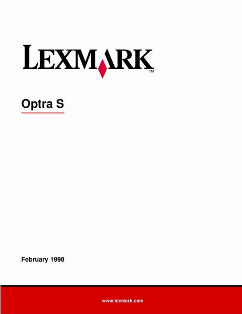 Mode d'emploi LEXMARK OPTRA S1255