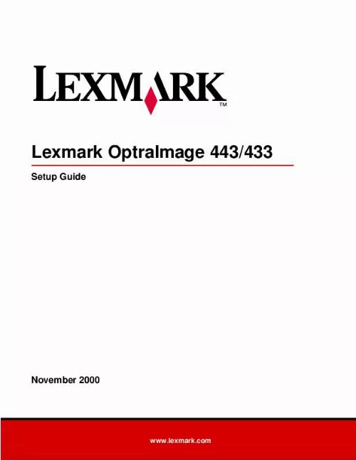 Mode d'emploi LEXMARK OPTRAIMAGE 443/433 (NOV 2000)