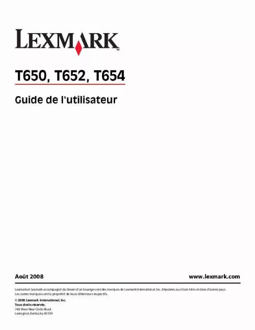 Mode d'emploi LEXMARK T654