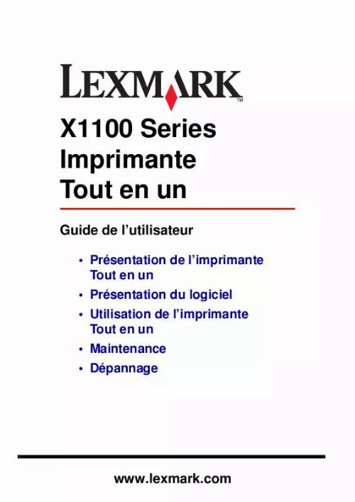 Mode d'emploi LEXMARK X1150