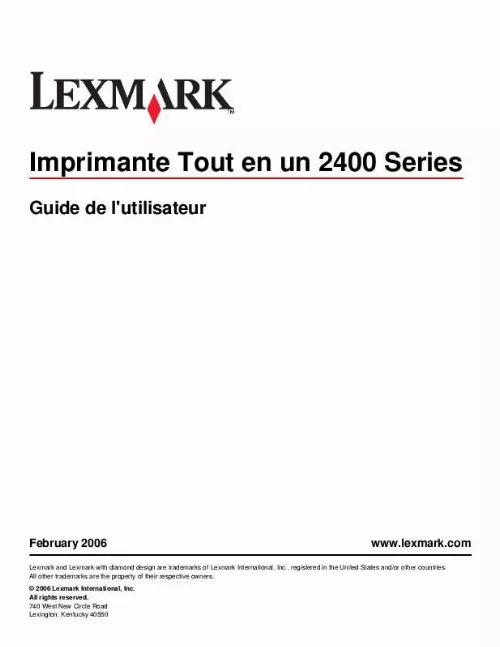 Mode d'emploi LEXMARK X2470